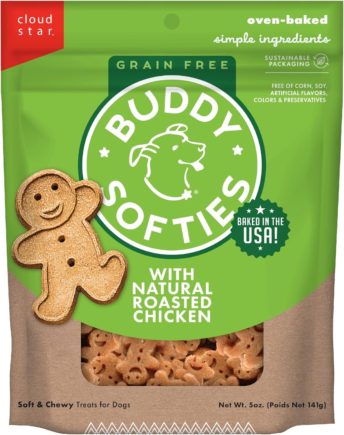 Buddy Softies – Bite-Sized, Soft & Chewy Dog Treats - Natural Roasted Chicken Flavor