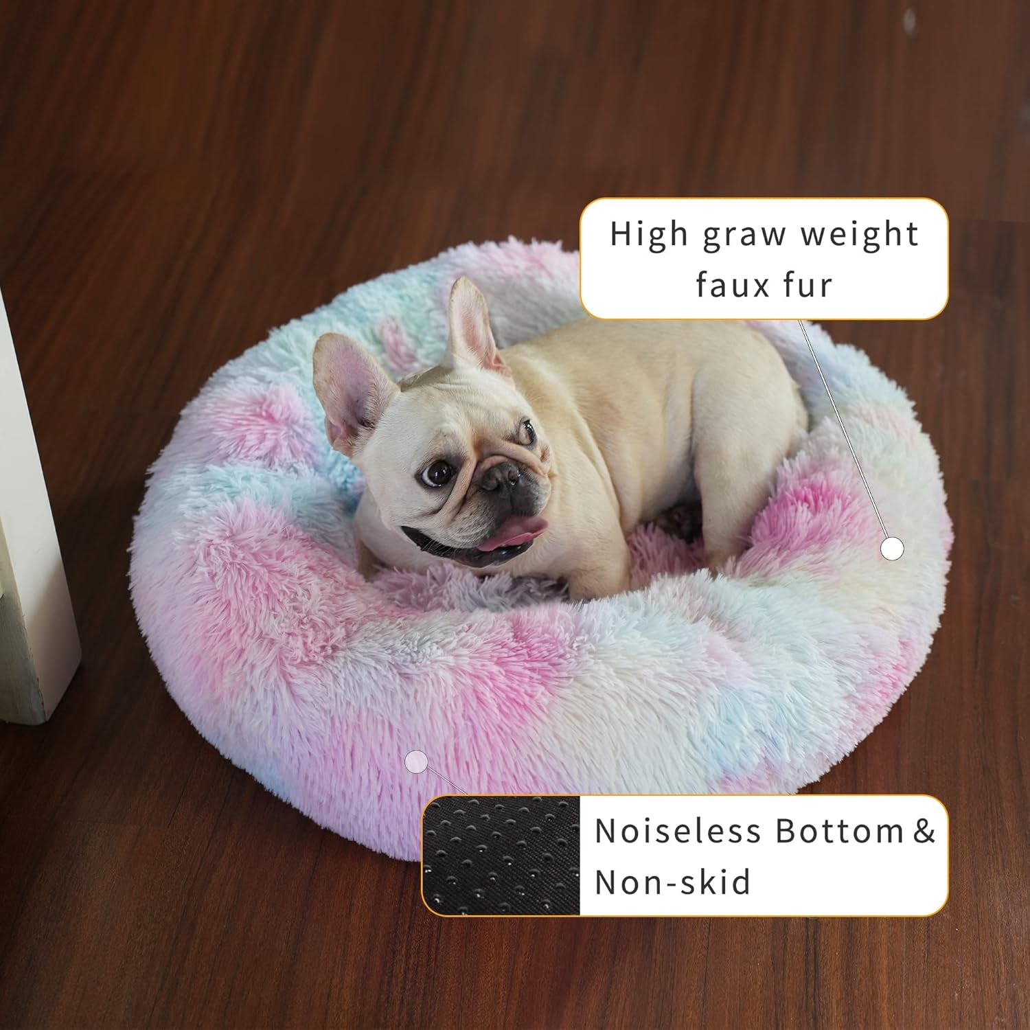 Multicolor Small Plush Pet Bed