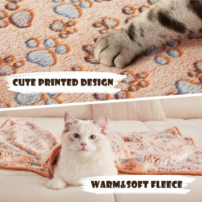 3pk Ultra-Soft Fleece Pet Blanket Set – Snuggly, Stylish & Travel-Ready! 