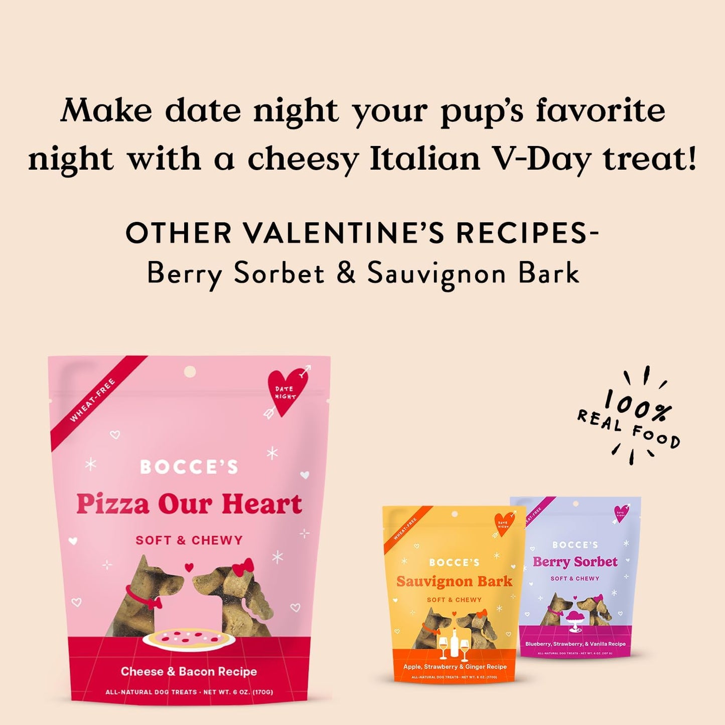 Pizza Our Heart Treats for Dogs All-Natural, Wheat-Free & Irresistibly Tasty!