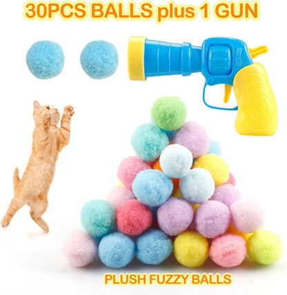 31PCS Cat Ball Launcher Toy – Interactive Fun for Your Playful Kitty! 