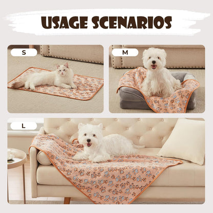 3pk Ultra-Soft Fleece Pet Blanket Set – Snuggly, Stylish & Travel-Ready! 