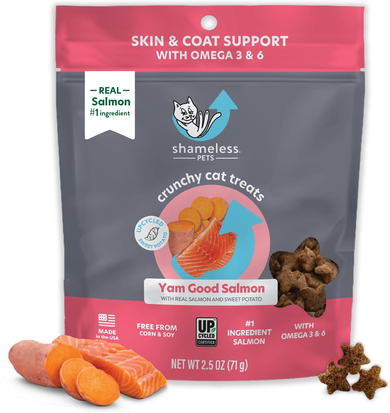 Skin & Coat Support Yam Good Salmon Crunchy Cat Treats