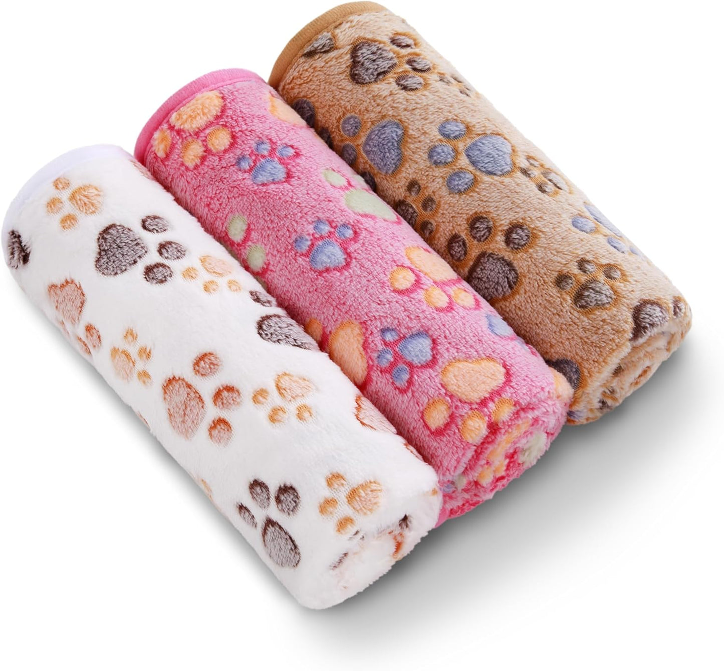 3pk Ultra-Soft Fleece Pet Blanket Set – Snuggly, Stylish & Travel-Ready! 