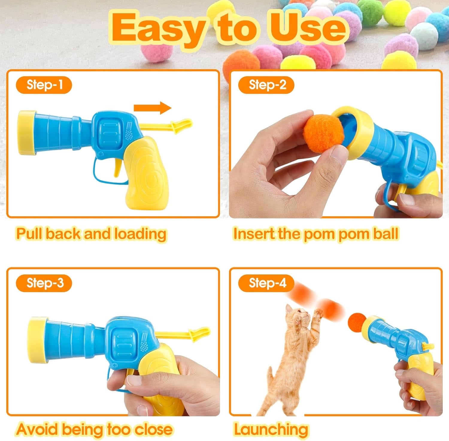 31PCS Cat Ball Launcher Toy – Interactive Fun for Your Playful Kitty! 