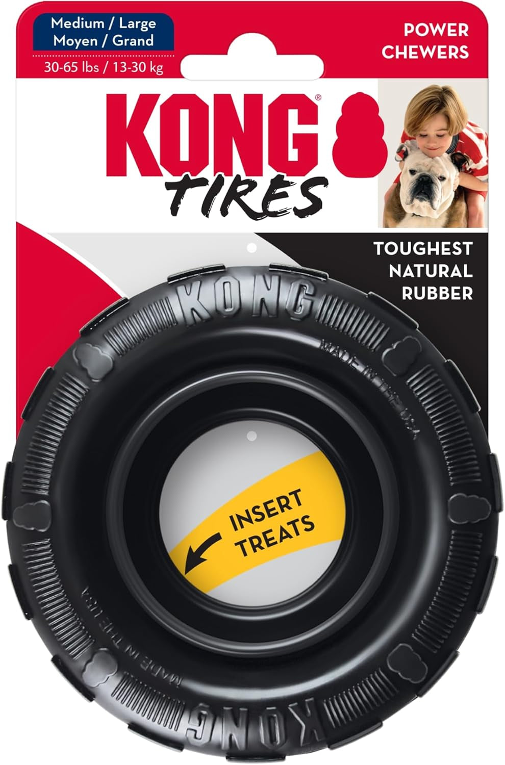 Extreme Tires - 'S Most Durable Natural Rubber Chew & Fetch Toy - Treat Dispenser Dog Tire Toy - Pet Supplies for Outdoor & Indoor Play - for Medium/Large Dogs